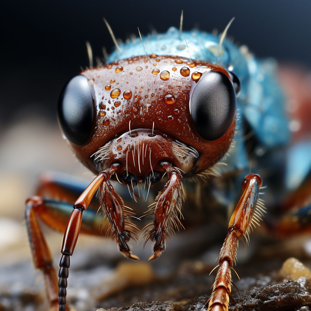 a-red-face-blue-bee-with-micro-shot